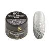 Lakier żelowy FOX Glow Glitter Gel 001 srebrny brokat UV LED 5ml