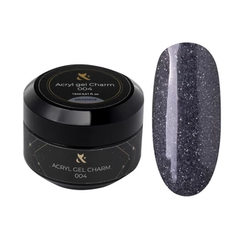 F.O.X Acryl Gel Charm Graphite 15ml szary akrylożel z brokatem do paznokci