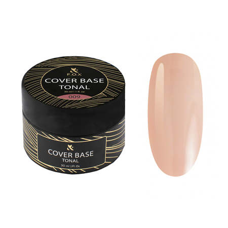 FOX Cover Base Tonal 009 Baza kauczukowa różowa 30 ml do hybryd