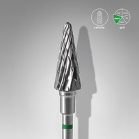 Frez stożkowy do manicure Staleks 6 mm węglik spiekany zielony FT71G060/14