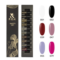 FOX Shot’s Starter Set – Zestaw Lakierów Hybrydowych 5 g (2 bazy, 2 topy, 6 kolorów Spectrum)