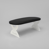 Podpórka pod ręce do manicure ULKA biała, ekoskóra, metalowe nóżki 39 cm