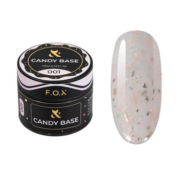 F.O.X Candy Base 001 10ml – Baza żelowa hybrydowa z brokatem do paznokci