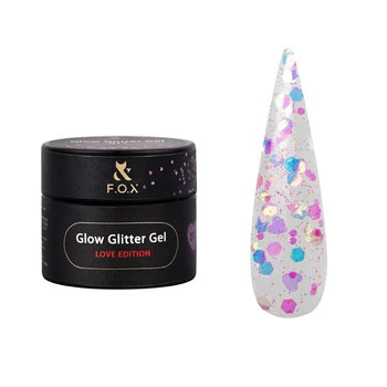 F.O.X Glow Glitter Gel 012 fioletowy żel do zdobień z brokatem 5ml