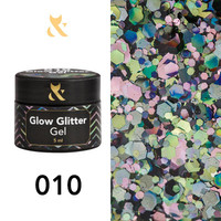 FOX Glow Glitter Gel 010 żel do zdobień wielokolorowy brokatowy 5g