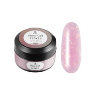 F.O.X Shine Gel Flakes 002 żel do paznokci różowy z drobinkami 15 ml