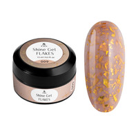 F.O.X Shine Gel Flakes 009 żel brązowy do paznokci z połyskiem 15ml