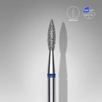 Frez diamentowy Staleks płomyk 2,1 mm średni niebieski do skórek manicure