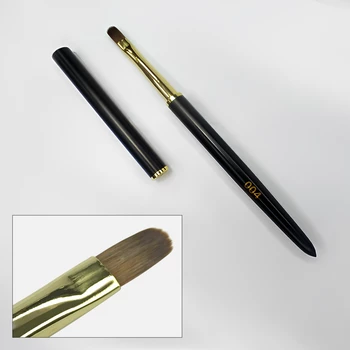 FOX 004 Pędzel do stylizacji paznokci owalny, syntetyczny, czarno-złoty