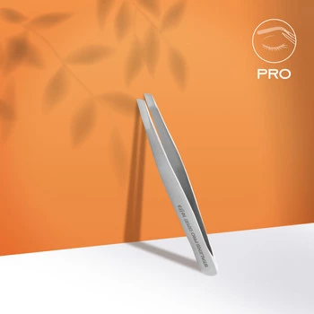Pęseta do brwi skośna 3 mm stal nierdzewna Staleks Fox Expert 10 srebrna