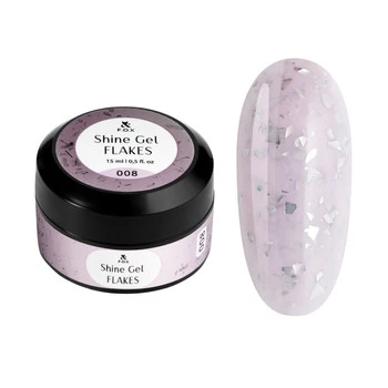 F.O.X Shine Gel Flakes 008 żel do paznokci różowy z drobinkami 15ml