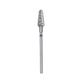 Frez stożkowy 6mm z węglika do żelu i akrylu FOX, niebieski, do manicure