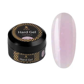 F.O.X Hard Gel Glitz Lily 15ml fioletowy żel budujący z brokatem do paznokci