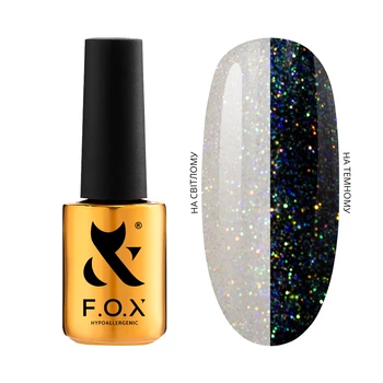 Top do paznokci FOX Blaze 001 Silver 7ml – bez lepkiej warstwy, z drobinkami