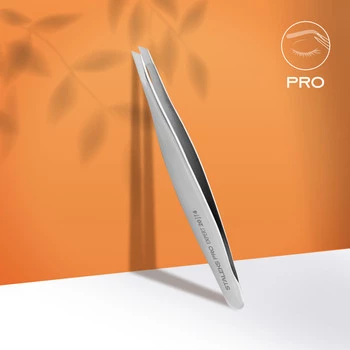 Pęseta skośna do brwi Staleks Expert 20/4 srebrna stal nierdzewna 3 mm